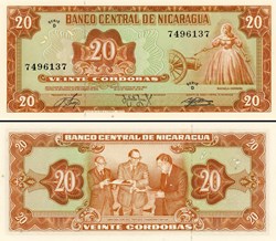 NICARAGUA - PICK 129  - 20 CORDOBAS - 1978