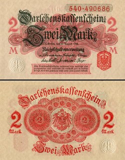 ALLEMAGNE - PICK 053-2 - 2 MARK - 1914