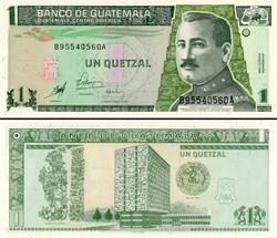 GUATEMALA - PICK 099 - 1 QUETZAL GUATÉMALTÈQUE