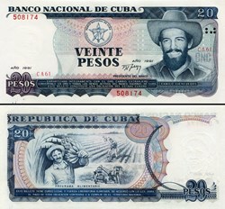 CUBA - PICK 110a - 20 PESOS - 1991