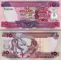 ILES SALOMON - PICK 15a - 10 DOLLARS - 1986