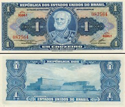 BRÉSIL - PICK 150d - 1 CRUZEIRO - 1954