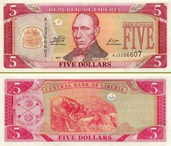 LIBERIA - PICK 26 f - 5 DOLLARS - 2011