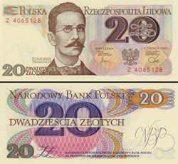 POLOGNE - PICK 149 A 1 - 20 ZLOTYCH - 1982