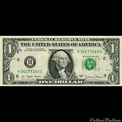 H- 1$ Federal Reserve Notes - Small Size 1977A Series