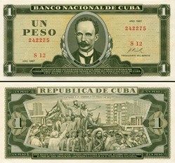 CUBA - PICK 102a1 - 1 PESO - 1967