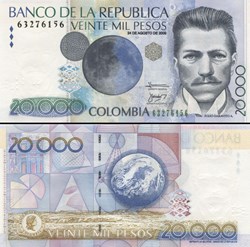 COLOMBIE - PICK 454 u - 20 000 PESOS COLOMBIEN - 2009