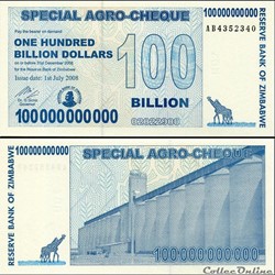 ZIMBABWE - PICK 063a - 100 000 000 000 Dollars - 2008