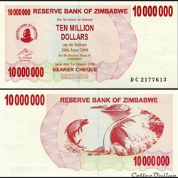 ZIMBABWE - PICK 055b - 10 000 000 Dollars - 2008