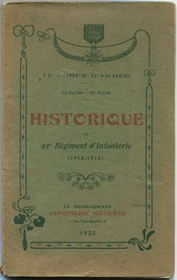 HISTORIQUE DU 93 ° RÉGIMENT D'INFANTERIE