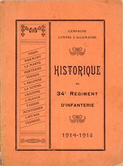 HISTORIQUE DU 34 ° RÉGIMENT D'INFANTERIE