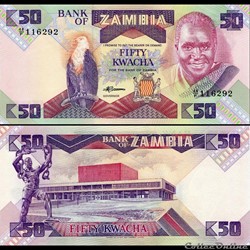 ZAMBIE - PICK 28 a - 50 KWACHA - 1986