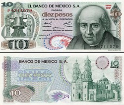 MEXIQUE - PICK 063g2 - 10 PESOS - 1974