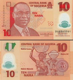 NIGERIA - PICK 39h - 10 NAIRA - 2017