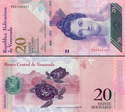 VENEZUELA - PICK 091g1 - 20 BOLIVARES - 2014