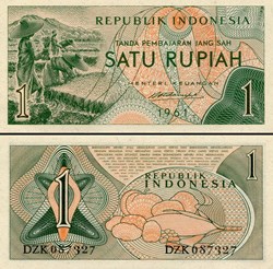 INDONÉSIE - PICK 078 - 1 ROUPIES - 1961