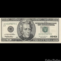 20$ Federal Reserve Notes - Small Size 1996 Series