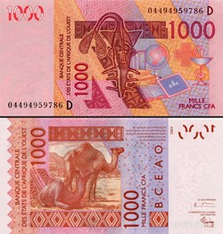 B.C.E.A.O - FRANCS CFA - MALI - LETTRE D - 1000 FRANCS - PICK 415 D b