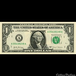 A- 1$ Federal Reserve Notes - Small Size 2017 Series
