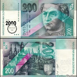 SLOVAQUIE - PICK 37 - 200 KORUN - 2000