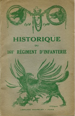 HISTORIQUE DU 168 ° RÉGIMENT D'INFANTERIE
