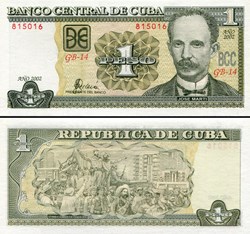 CUBA - PICK 121b - 1 PESO - 2002