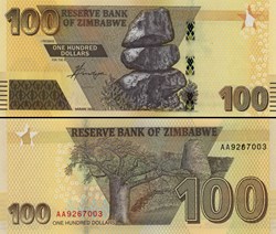 ZIMBABWE - PICK 106a - 100 Dollars - 2020