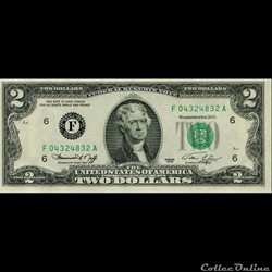 F- Atlanta District - 2$ Federal Reserve Notes - Small Size 1976 Series