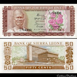 SIERRA LEONE - PICK 04 e - 50 CENTS - 1984