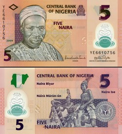 NIGERIA - PICK 38a2 - 5 NAIRA - 2009