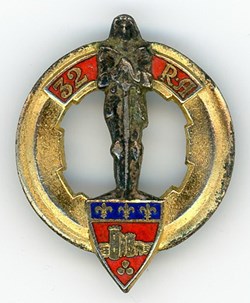 Insigne Terre - 32° Régiment d'Artillerie