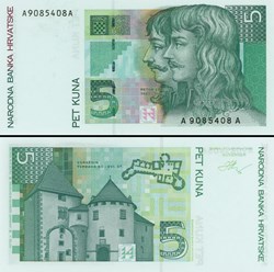 CROATIE - PICK 28a - 5 KUNA - 1993