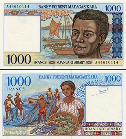 MADAGASCAR - PICK 076a - 1000 ARIARY - 1994