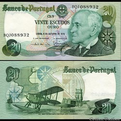 PORTUGAL - PICK 176 b 6 - 20 ESCUDOS - 1978