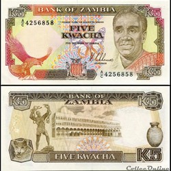 ZAMBIE - PICK 30 a - 5 KWACHA - 1989