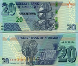 ZIMBABWE - PICK 104a - 20 Dollars - 2020