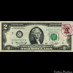 C- Philadelphie District - 2$ Federal Reserve Notes - Small Size 1976 Series