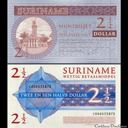 SURINAME - PICK 156 - 2 DOLLARS ET DEMI - 2004