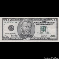50$ Federal Reserve Notes - Small Size 2001 Series