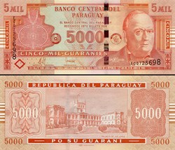 PARAGUAY - PICK 223 B - 5000 GUARANIES - 2008
