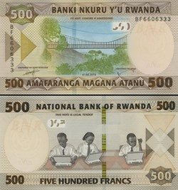 RWANDA - PICK 42 A - 500 FRANCS - 2019