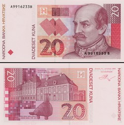 CROATIE - PICK 30 - 20 KUNA - 1993