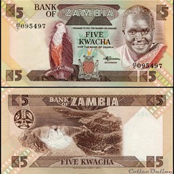ZAMBIE - PICK 25 d - 5 KWACHA - 1980