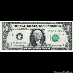 B- 1$ Federal Reserve Notes - Small Size 1969 Series