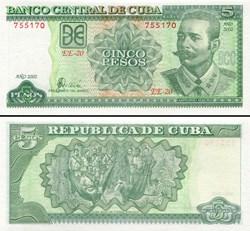 CUBA - PICK 116e - 5 PESOS - 2002