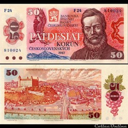 TCHÉCOSLOVAQUIE - PICK 96 - 50 KORUN - 1987