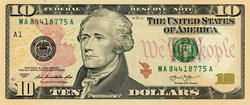 10$ Federal Reserve Notes - Small Size 2013 Series