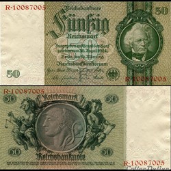 ALLEMAGNE - PICK 182 a2 - 50 MARK - 1933