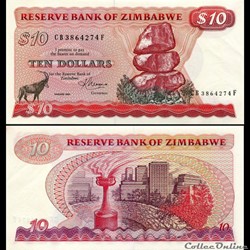 ZIMBABWE - PICK 003d - 10 Dollars - 1983
