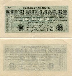 ALLEMAGNE - PICK 122/1 - 1 000 000 000 MARK - 1923
